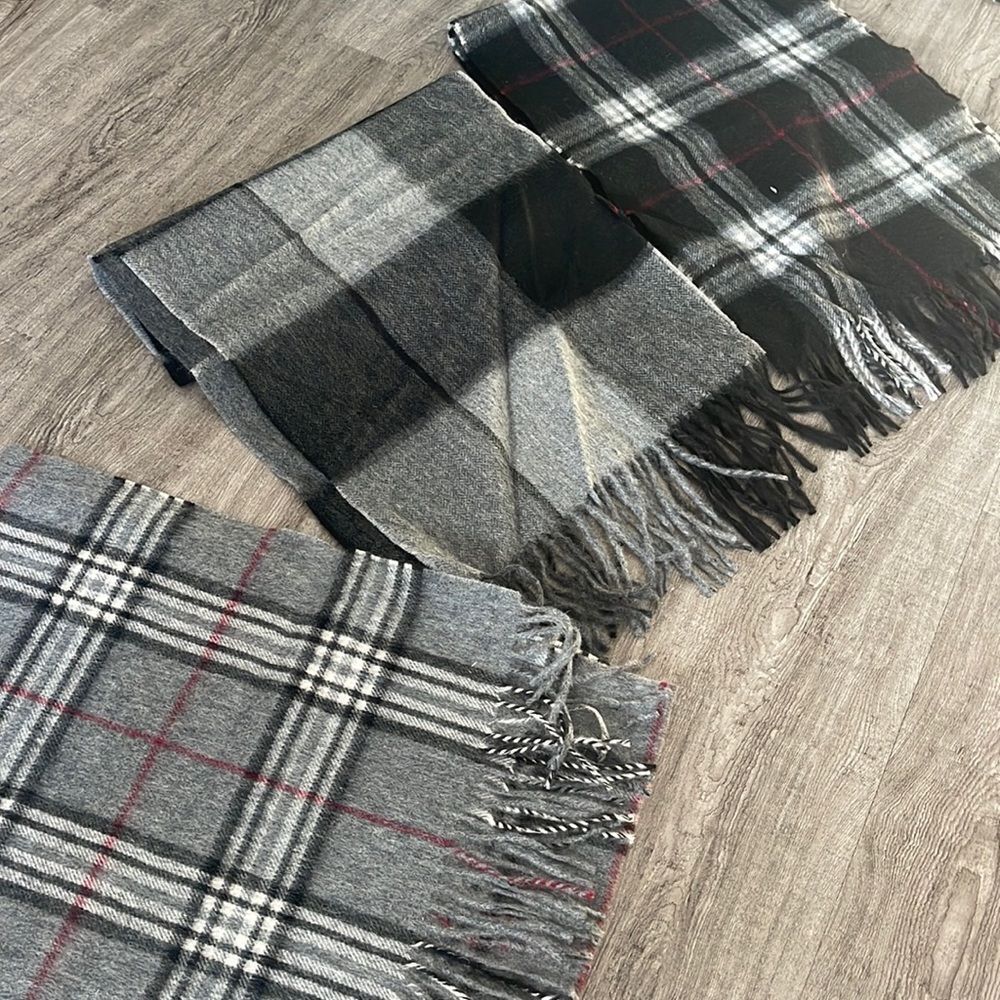 Black Brown Mens Wool Scarves . NEW . Lot of 3